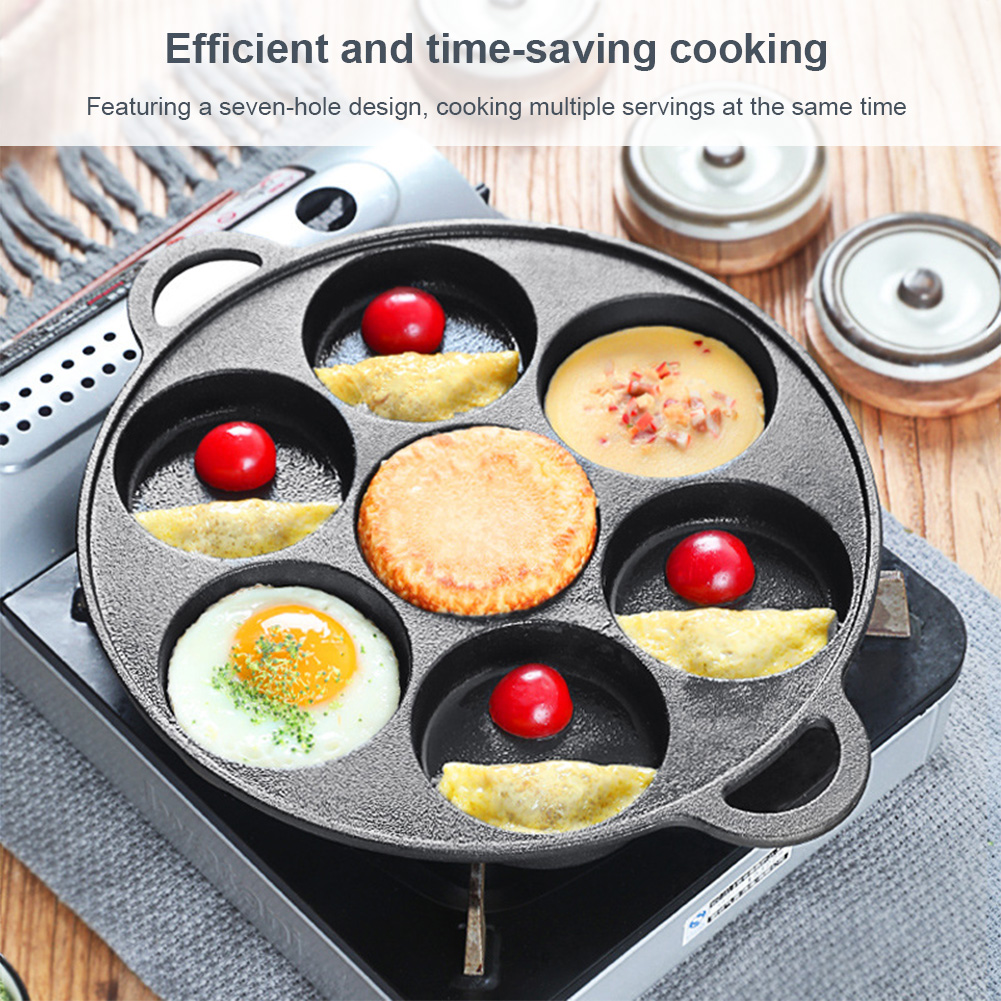 Poêle à frire 7 trous en fonte - Egg Waffle Pan avis et prix