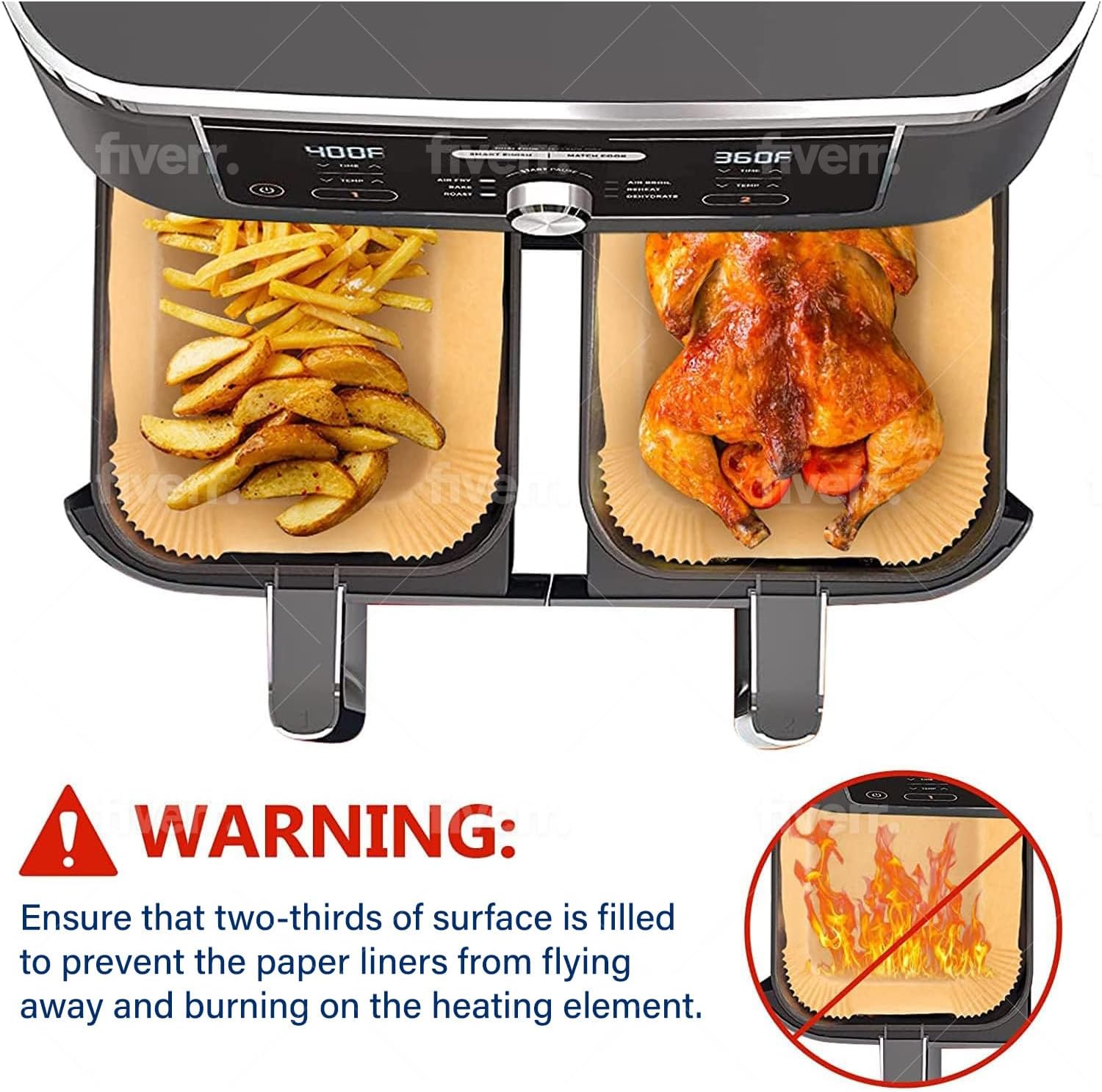 Lot de 120 doublures de friteu - Ninja Air Fryer Af300 avis et prix